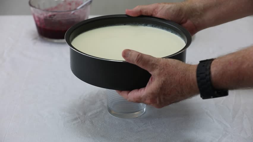 Traditional red fruit cheesecake with creative and luxurious decoration. 4k video