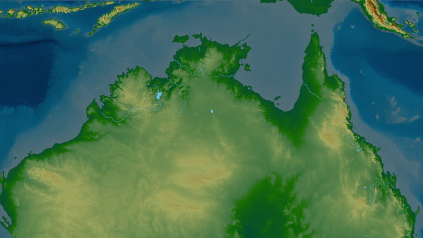 Northern Territory - territory of Australia, extruded. Physical map