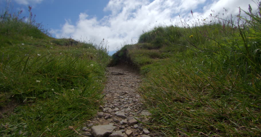 shot of coastal erosion footpath at isle head lighthouse at Isle head, Isle of Whithorn.