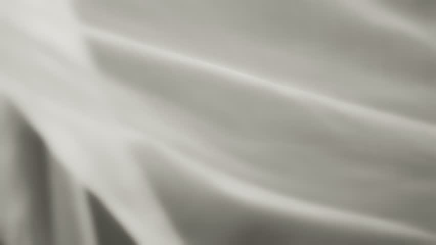 White silk textile waving in the wind. Abstract background. Slow motion. 