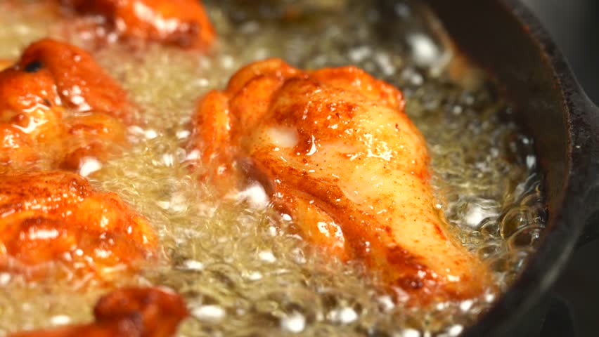 Fried chicken legs and wings