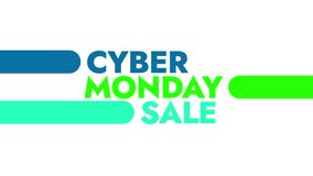 Cyber Monday Sale colorful motion graphics seamless loopable text animation on white or black background great for wishing and celebrating cyber monday sale - Powered by Shutterstock - Get 15% off with code: PIKWIZARD15