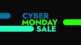 Cyber Monday Sale colorful motion graphics seamless loopable text animation on white or black background great for wishing and celebrating cyber monday sale - Powered by Shutterstock - Get 15% off with code: PIKWIZARD15