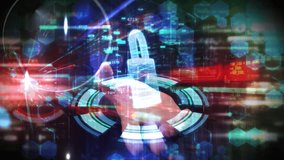 Businessman protecting data with hologram lock and futuristic interface - Powered by Shutterstock - Get 15% off with code: PIKWIZARD15