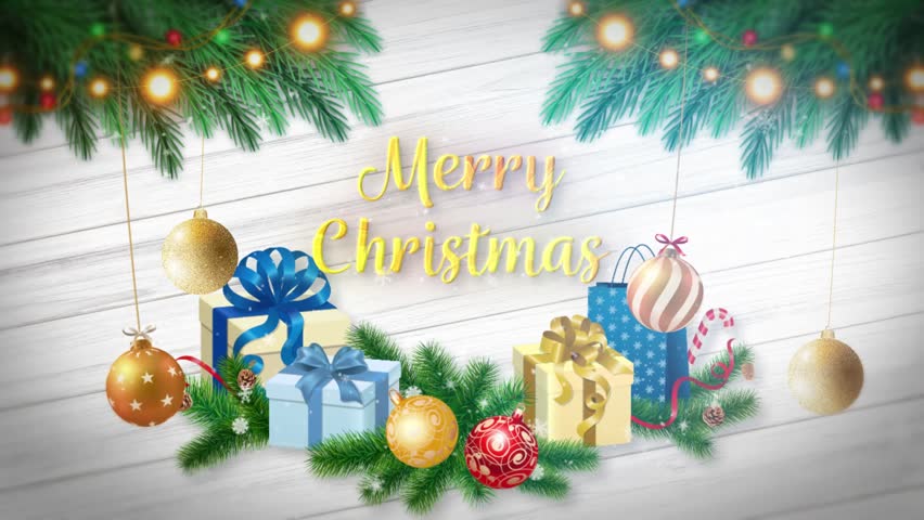 Merry Christmas and Happy New Year animated background. 2D animation. Digital background for your projects. Animated greeting card - Powered by Shutterstock - Get 15% off with code: PIKWIZARD15