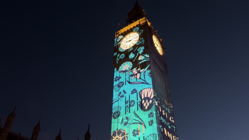 London Big Ben Coronation Projection Mapping
