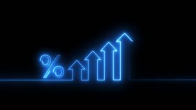 Neon light Financial business graph chart animation . Neon business % growth concept - Powered by Shutterstock - Get 15% off with code: PIKWIZARD15
