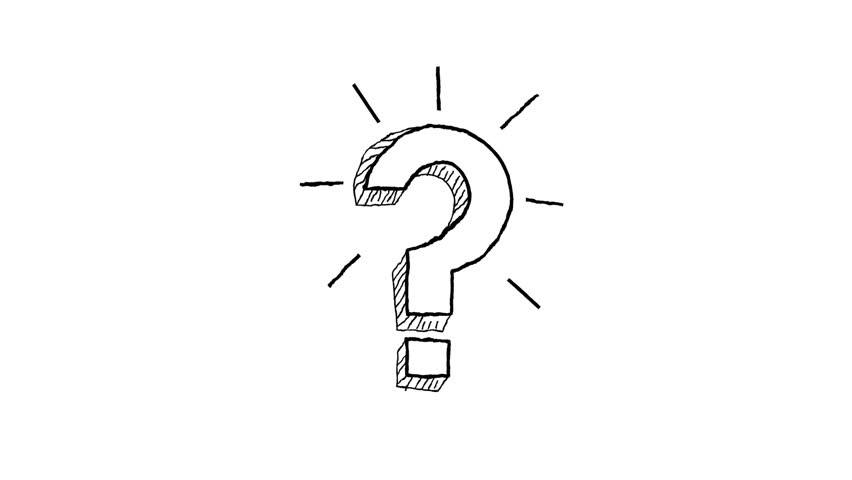 Hand drawn doodle question mark. Concept of confusion and question or solution. Isolated white background. Alpha channel