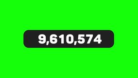 Counter number 10 million on green screen motion graphic video, counter video for social networks subscribers, followers or likes - Powered by Shutterstock - Get 15% off with code: PIKWIZARD15