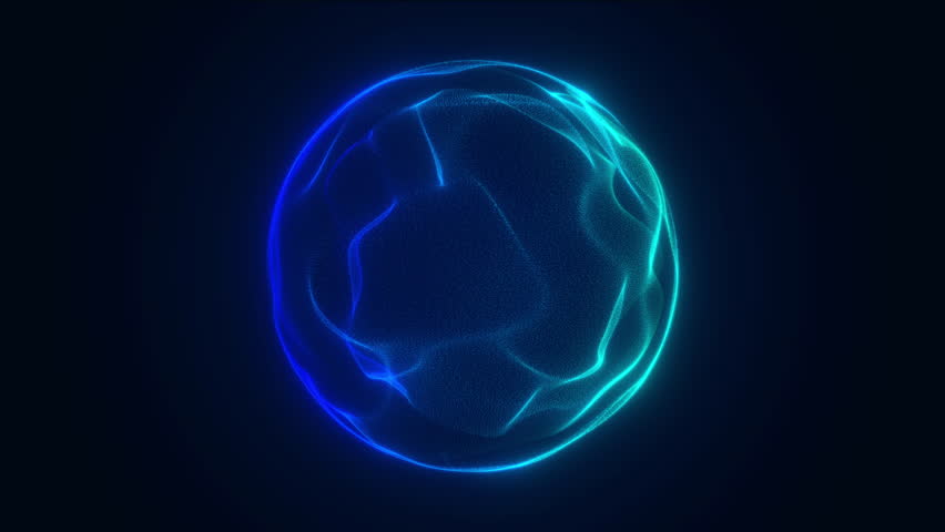 Glowing Blue Sphere. A futuristic design featuring dynamic, neon light waves in a spherical shape. Ideal for digital art, technology visuals, or modern backgrounds.