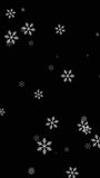 Vertical video of white snowflakes falling on the black background. Winter, Christmas theme, snowflakes overlay concept. Loop animation. Just add screen mode in AE and you will have overlay. - Powered by Shutterstock - Get 15% off with code: PIKWIZARD15