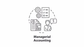 Financial planning line animation. Managerial accounting. Budgeting and analysis concepts. Resource allocation. HD video clip on white linear. Animated outline round motion graphics - Powered by Shutterstock - Get 15% off with code: PIKWIZARD15