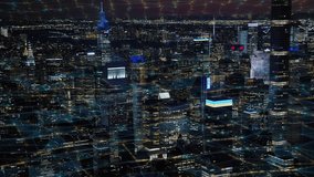 
Digitally Enhanced Aerial Night View Of San Francisco, Capturing The Skyline With Augmented Reality, Financial Data, And Network Lines. Futuristic Technology-Driven Perspective. - Powered by Shutterstock - Get 15% off with code: PIKWIZARD15
