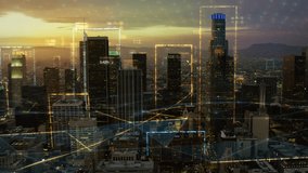 

Smart City Connection With Speed Line Light, Big Data Connection Technology Concept. Futuristic  Shinning Wired Network Over Los Angeles. Metaverse, 5G, AI, AR, NFT. California. - Powered by Shutterstock - Get 15% off with code: PIKWIZARD15