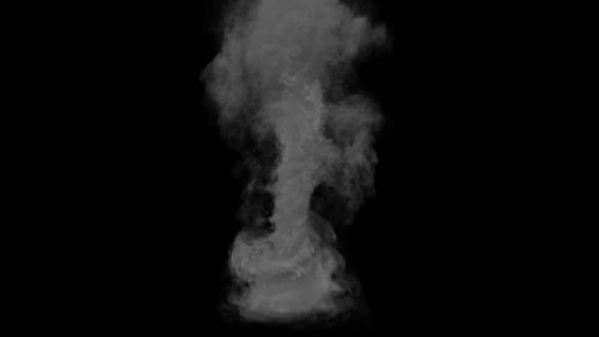 Tornado storm on black background 4 animation footage