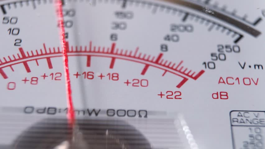 Sound level meter. Decibel meter with an analogue display.