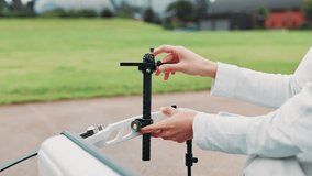 Hands, archery and outdoor with bow for training with equipment, ready or prepare for competition. Person, crossbow and gear for sport, field or start practice in summer for shooting contest in Japan - Powered by Shutterstock - Get 15% off with code: PIKWIZARD15