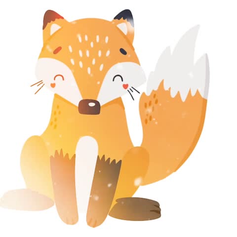 Cute Orange Fox Animation Closeup
