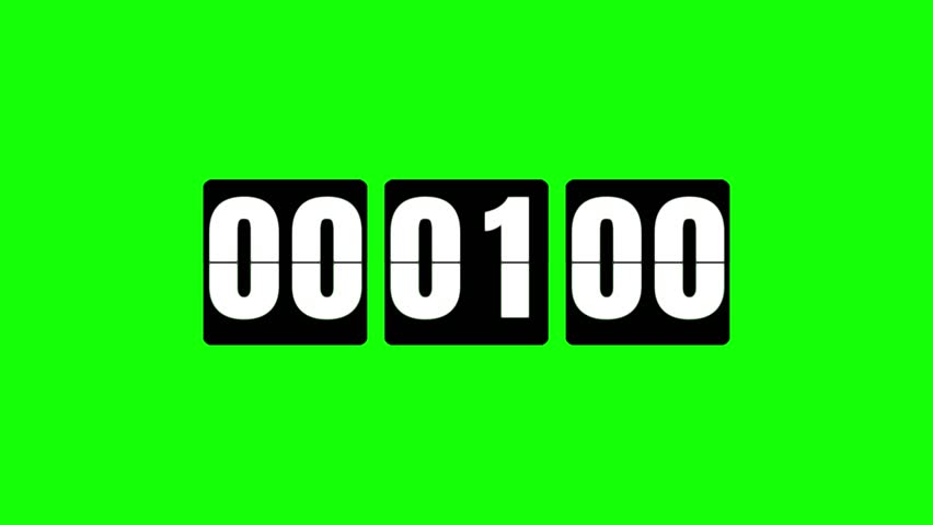 Flip Counter animation on green screen. Countdown animation