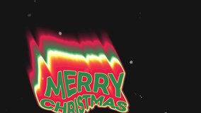 Merry Christmas animation Colorful Smooth Motion Echo Trail Text Effect on Black Background with Winter snowfall - Powered by Shutterstock - Get 15% off with code: PIKWIZARD15