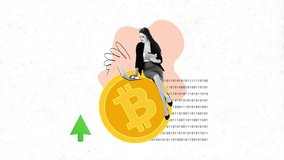 Creative poster motion collage video of serious businesswoman surf laptop hold ereader bitcoin income trade fund crypto - Powered by Shutterstock - Get 15% off with code: PIKWIZARD15