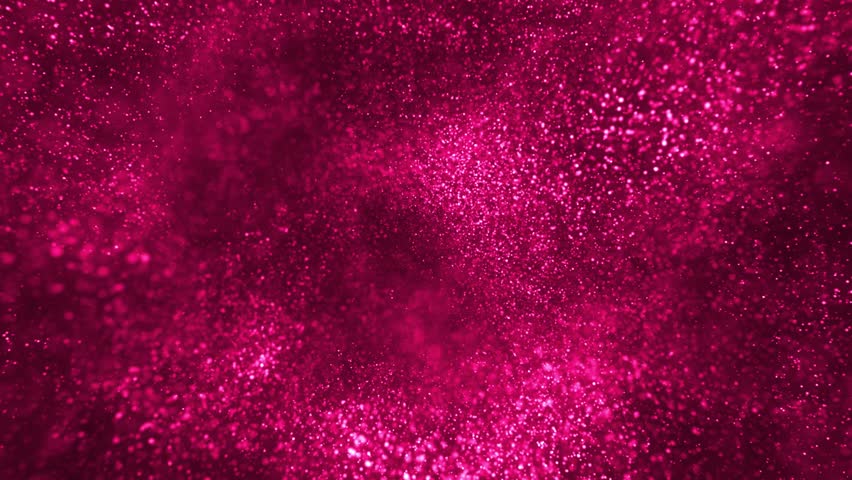 Abstract background animation with glittering shiny pink particles and shallow depth of field. This sparkling magenta motion background is perfect for romantic, celebratory, or luxurious themes.