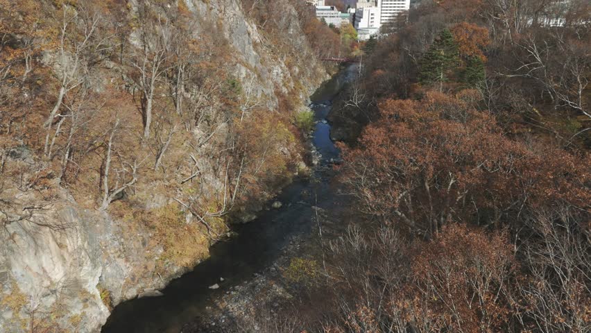 Jozankei, Hokkaido, Japan 定山溪，北海道，日本(Aerial Shot) - 4K HDR
