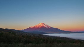 Timelapse Mountain Fuji view from Panorama Dai view point during sunrise, Yamanashi, Japan - Powered by Shutterstock - Get 15% off with code: PIKWIZARD15