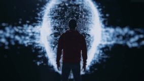 Human Silhouette Facing AI Visualization in Abstract Technology-Themed Environment - Powered by Shutterstock - Get 15% off with code: PIKWIZARD15
