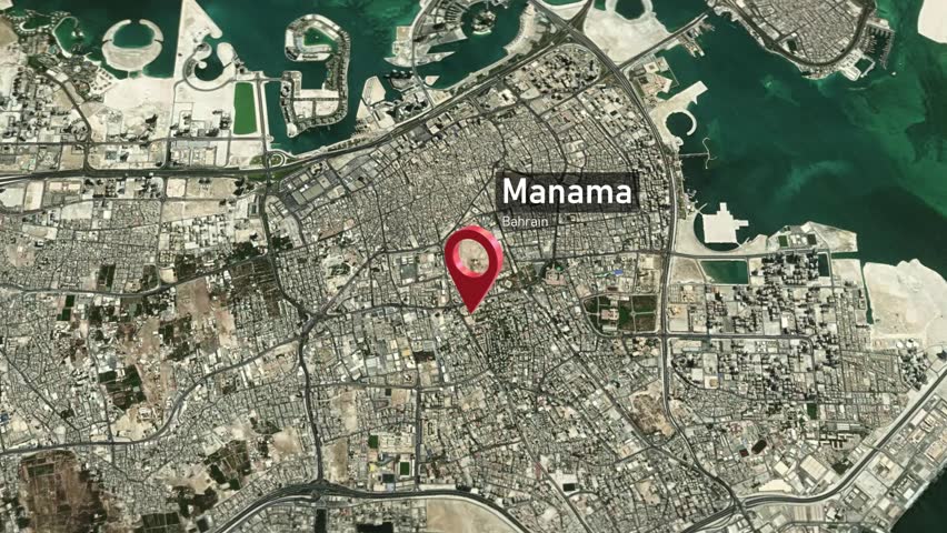 Manama City Map Zoom (Bahrain) from Space to Earth