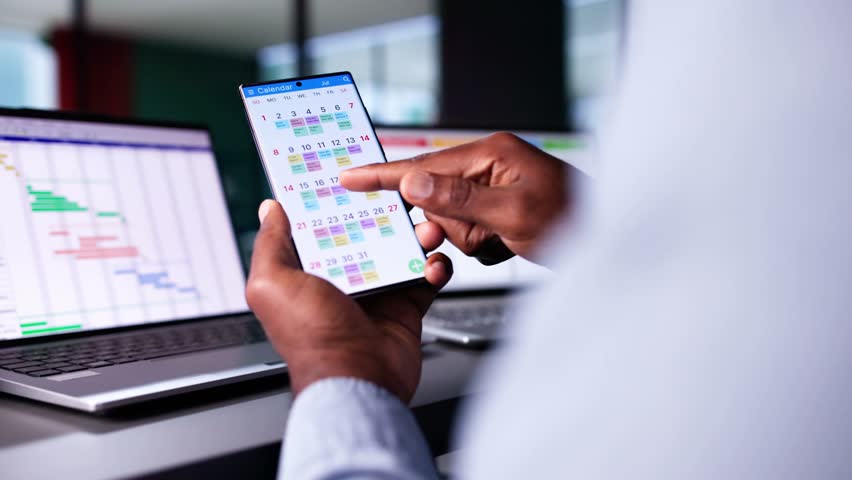 Appointment Schedule Planner And Date Calendar On Laptop And Phone