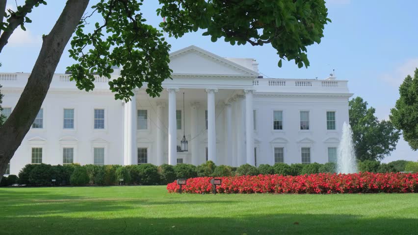 The White House of the USA on a sunny summer day