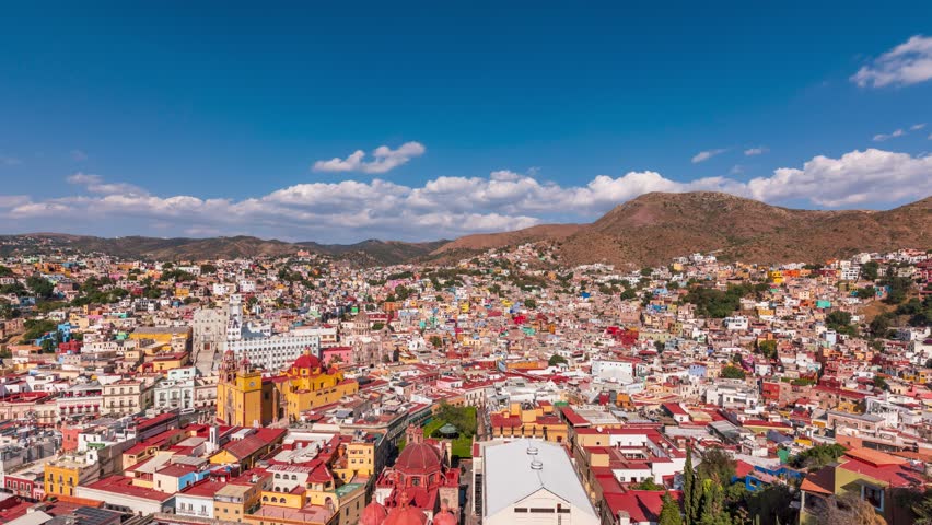 Time lapse video - City scape of Guanajuato at daytime