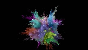 Cg animation of powder explosion with blue color on blackbackground. Slow motion - Powered by Shutterstock - Get 15% off with code: PIKWIZARD15
