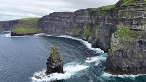 Aerial view of a sea stack by the Cliffs of Moher, Ireland - Powered by Shutterstock - Get 15% off with code: PIKWIZARD15