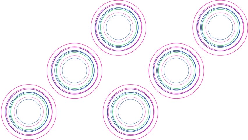 Circle pattern 4k animated video in white area