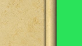 Old vintage curled paper scroll letter parchment opening closing animation ancient against green background video template - Powered by Shutterstock - Get 15% off with code: PIKWIZARD15