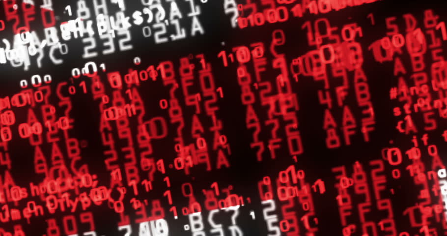 UK United Kingdom USA flag 3d code. GB British banner cyber security attack and hack concept animation.