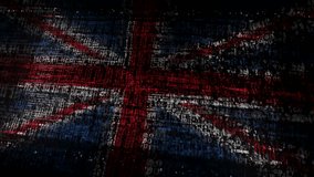 UK United Kingdom USA flag waving secure code. GB British blowing banner cyber security attack and hack concept animation. - Powered by Shutterstock - Get 15% off with code: PIKWIZARD15