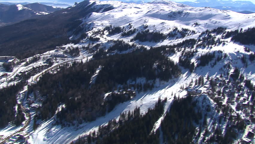 A beautiful aerial of mountain Jahorina covered by snow
