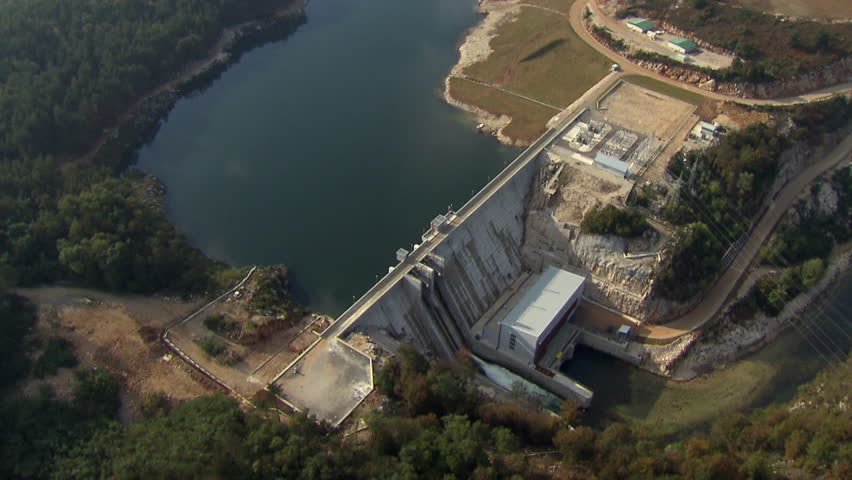 Aerial shot of a Hydropower Plant