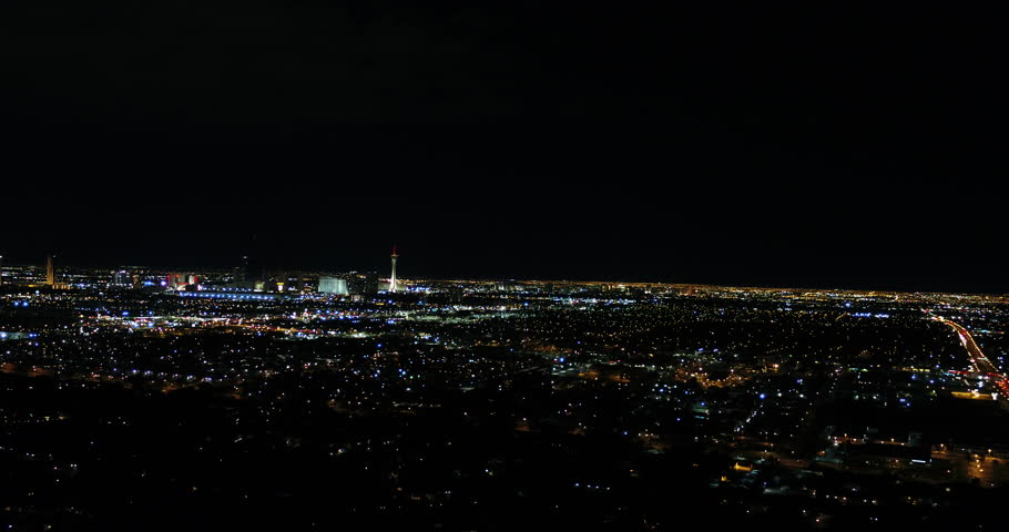 Las Vegas strip night 4k aerial