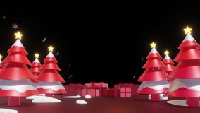 Christmas Tree Red 3d Animated Icon Seamless Rotation Isolated on Black Background Alpha Chanel. Video Motion Graphic Animation Looped V1 - Powered by Shutterstock - Get 15% off with code: PIKWIZARD15