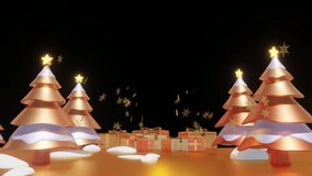 Christmas Tree Orange 3d Animated Icon Seamless Rotation Isolated on Black Background Alpha Chanel. Video Motion Graphic Animation Looped V2 - Powered by Shutterstock - Get 15% off with code: PIKWIZARD15