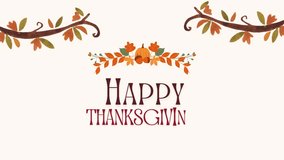Thanksgiving Animation Happy Thanksgiving Text. Suitable for holiday themed designs, greeting cards, and social media posts. - Powered by Shutterstock - Get 15% off with code: PIKWIZARD15