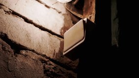 A light switch and a dusty bulb in a dark room create an atmosphere of suspense and mystery. The old brick wall adds to the feeling of abandonment and decay, perfect for depicting a forgotten space. - Powered by Shutterstock - Get 15% off with code: PIKWIZARD15