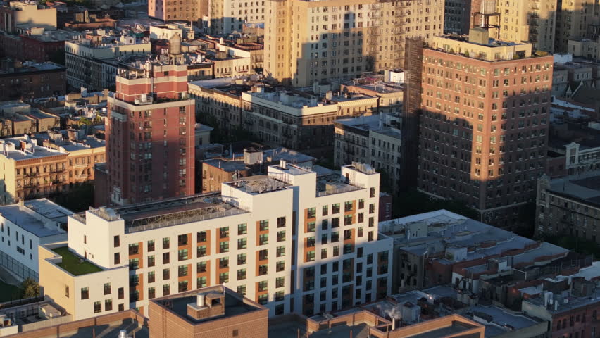 Harlem, New York at sunrise. Shot during the summer.