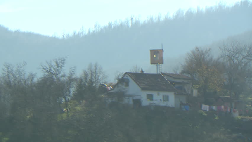 A low aerial over a very unusual hunting tree house