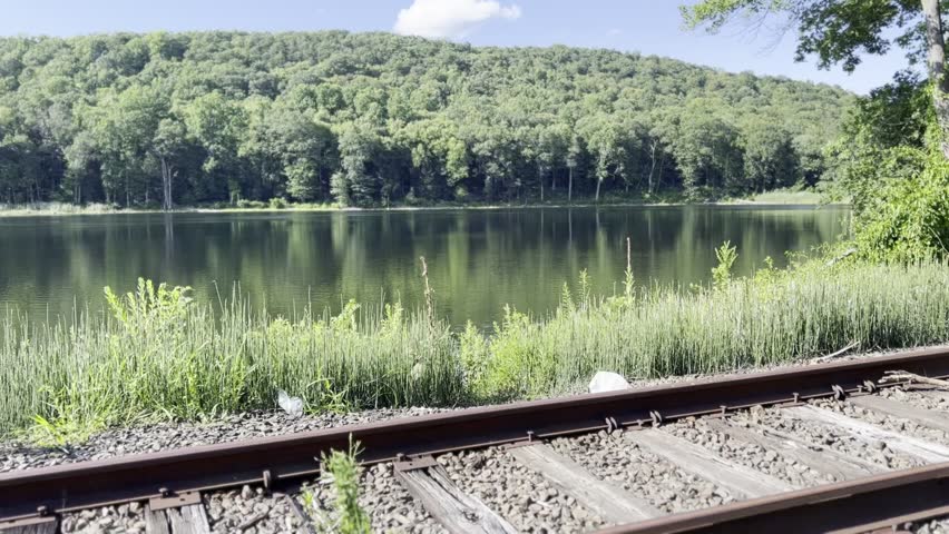Railroad with Beautiful Bright Sky