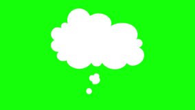 Speech bubble animation for text. Chat popup for comments, posts, comics. Message template for explainer video. Green background - Powered by Shutterstock - Get 15% off with code: PIKWIZARD15